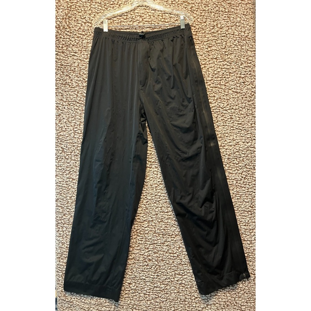 Walter Hagen Men's Black Tearaway Track Pants Medium Zip Open Sides Drawstring